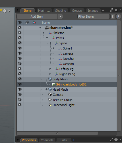 Setting up a Skeleton for exporting and importing Arma 3 RTM files from Modo