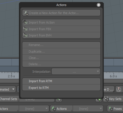 The import and export buttons added to Modo